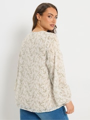 Yours Curve All Over Print Burnout Blouse - Imaginea 3 din 6