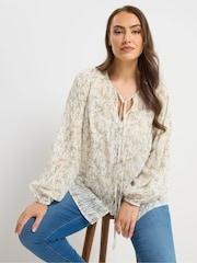 Yours Curve All Over Print Burnout Blouse - Imaginea 4 din 6