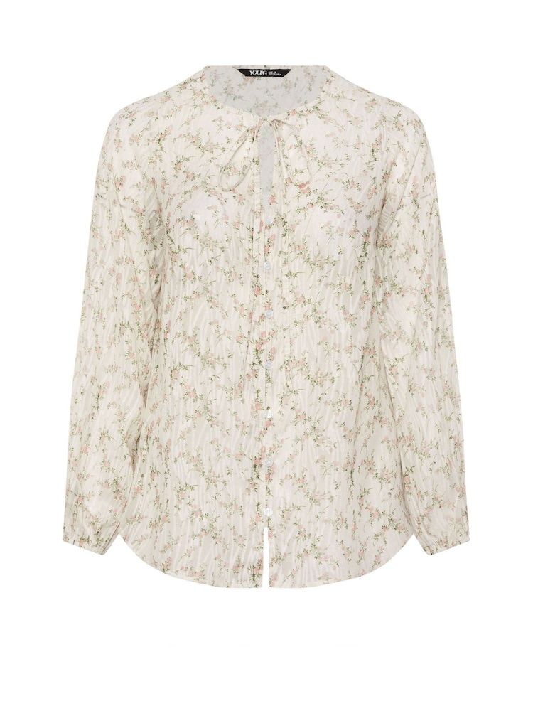 Yours Curve All Over Print Burnout Blouse - Imaginea 6 din 6
