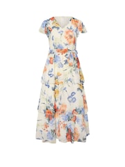 Yours Curve White London Tiered V-Neck Maxi Dress - Image 5 of 5