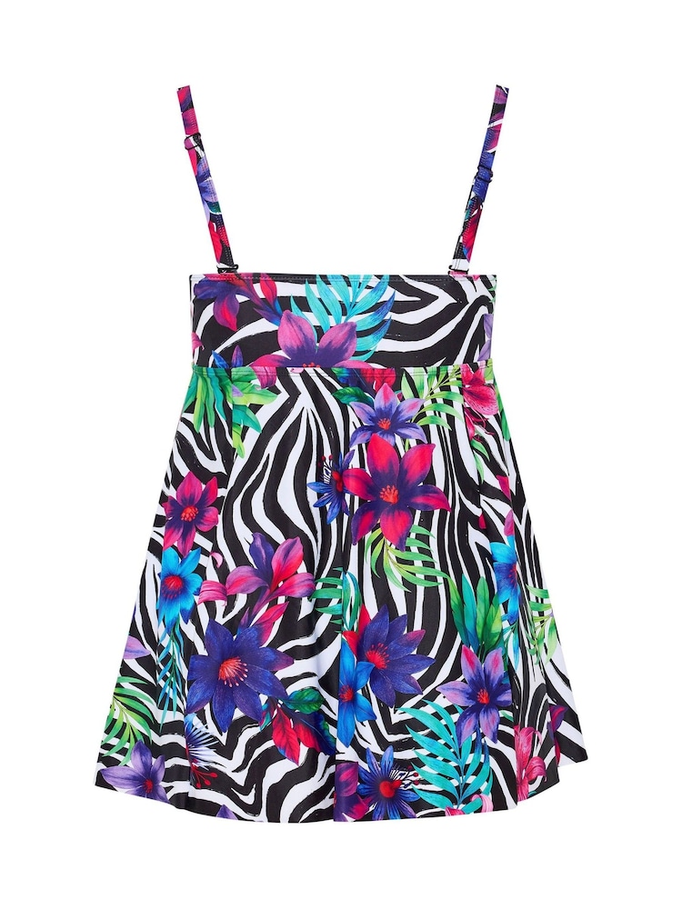 Yours Curve Black Hothouse Zebra Bandeau Tankini - Image 5 of 5 Yours Curve Black Hothouse Zebra Bandeau Tankini - Image 5 of 5