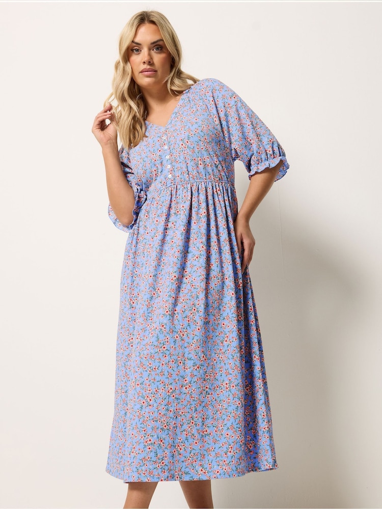 Blå - Yours Curve Raglan Prairie Kjole - Bilde 1 av 5 Blå - Yours Curve Raglan Prairie Kjole - Bilde 1 av 5