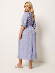 Blå - Yours Curve Raglan Prairie Kjole - Bilde 3 av 5