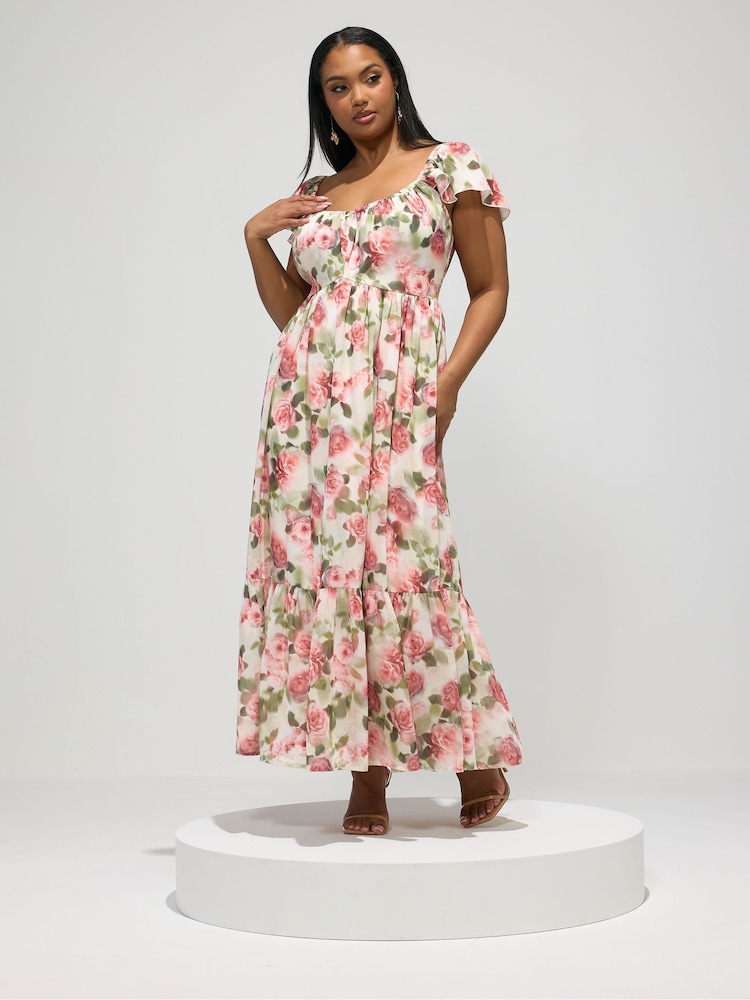 Yours Curve White London Smock Tiered Dress - Image 2 of 5