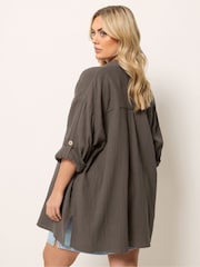 Yours Curve Brown Cheesecloth Shirt - Image 3 of 5
