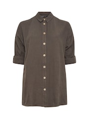 Yours Curve Brown Cheesecloth Shirt - Image 5 of 5
