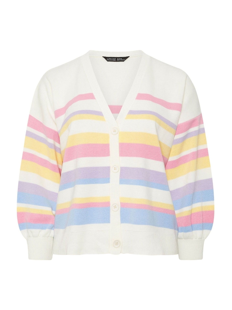 Yours Curve Green Limited Striped Cardigan - Image 5 of 5