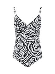 Yours Curve Black Loop Detail Swimsuit - Image 3 of 4