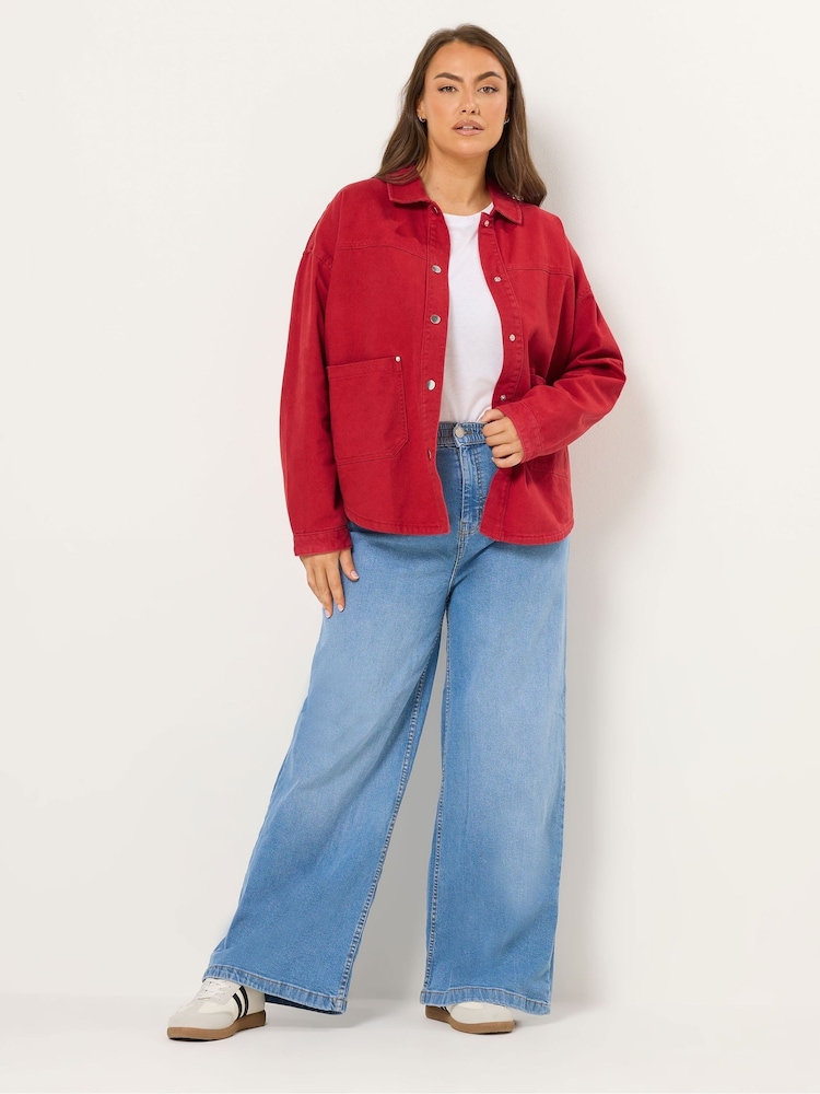 Yours Curve Denim Shacket - תמונה 2 מתוך 5