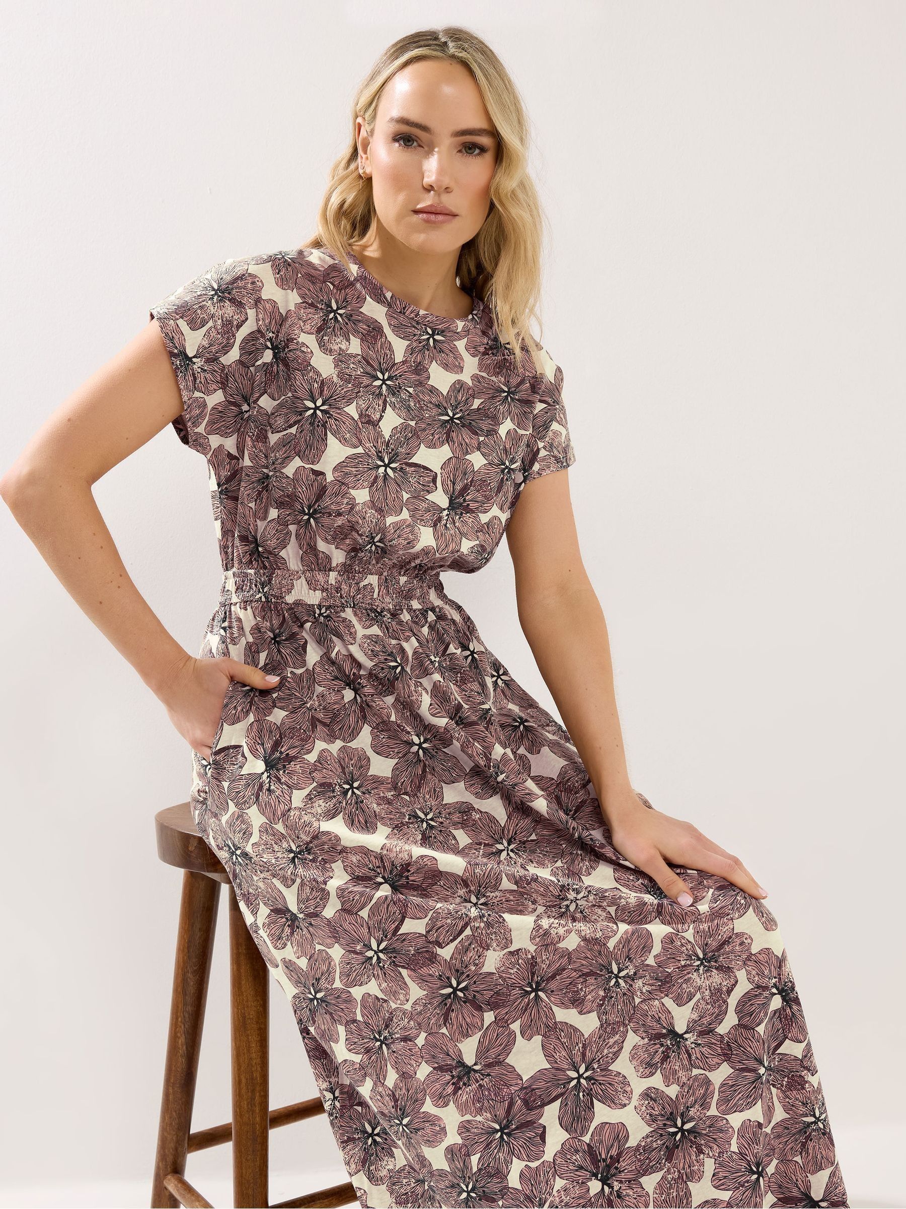 Buy Long Natural Shirred Waist Maxi Dress from Next Portugal