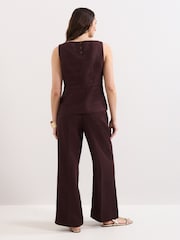 Phase Eight Brown Zoey Linen Trousers - Image 2 of 6