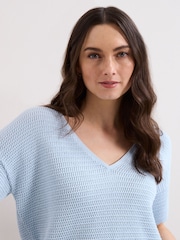 Phase Eight Blue Amira Texture Jumper - Image 4 of 7