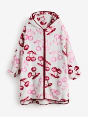 Jim Jam the Label Red Cherry Print Oversized Zip Hoodie - Image 9 of 9