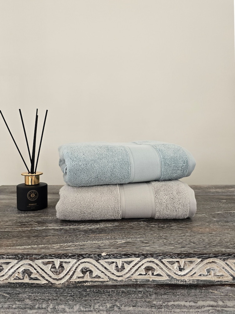 Casa Lusso Blue Surf Charm Hotel Micro Modal and Turkish Cotton Bath Sheet - Image 4 of 4