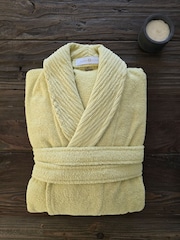 Casa Lusso Dried Moss Colourful Chappy Turkish Cotton Shawl Collar Bathrobe - Image 1 of 5