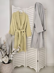 Casa Lusso Dried Moss Colourful Chappy Turkish Cotton Shawl Collar Bathrobe - Image 2 of 5