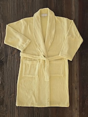 Casa Lusso Dried Moss Colourful Chappy Turkish Cotton Shawl Collar Bathrobe - Image 4 of 5
