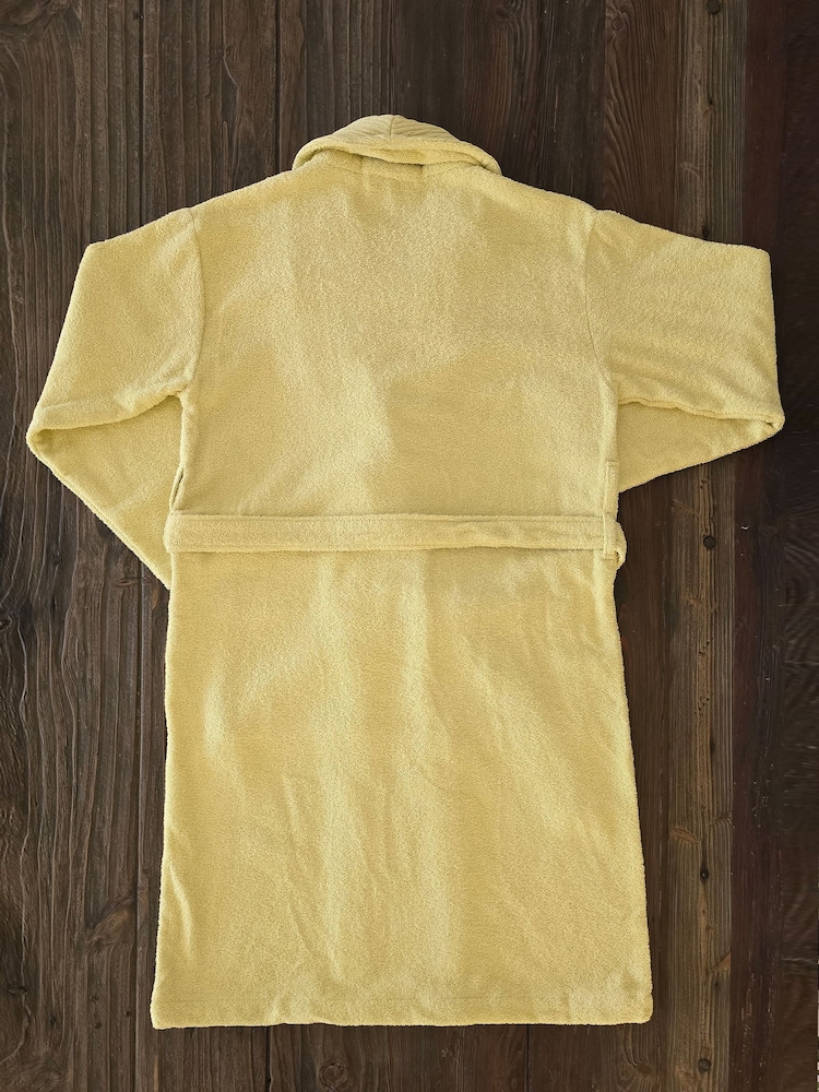 Casa Lusso Dried Moss Colourful Chappy Turkish Cotton Shawl Collar Bathrobe - Image 5 of 5