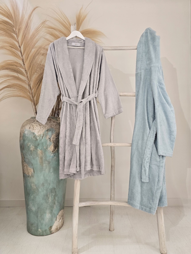 Casa Lusso Blue Surf Charm Hotel Micro Modal and Turkish Cotton Hooded Bathrobe - Image 1 of 5