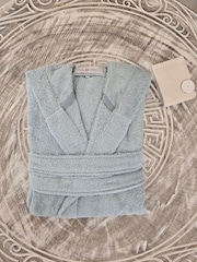 Casa Lusso Blue Surf Charm Hotel Micro Modal and Turkish Cotton Hooded Bathrobe - Image 2 of 5