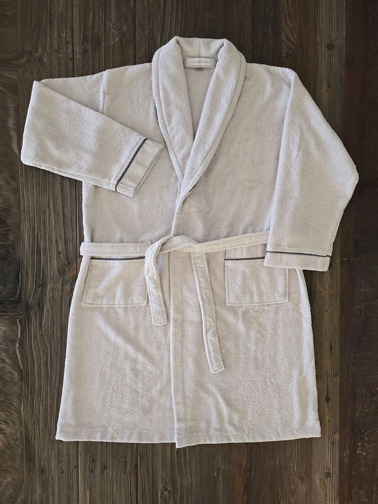 Casa Lusso Wind Chime Opus Turkish Cotton Luxury Shawl Collar Bathrobe - Image 2 of 5