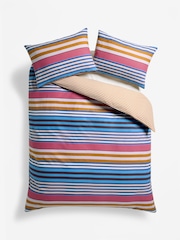 Multi Stripe Brushed 100% Cotton Reversibile Duvet Cover and Pillowcase Set - Image 5 of 5
