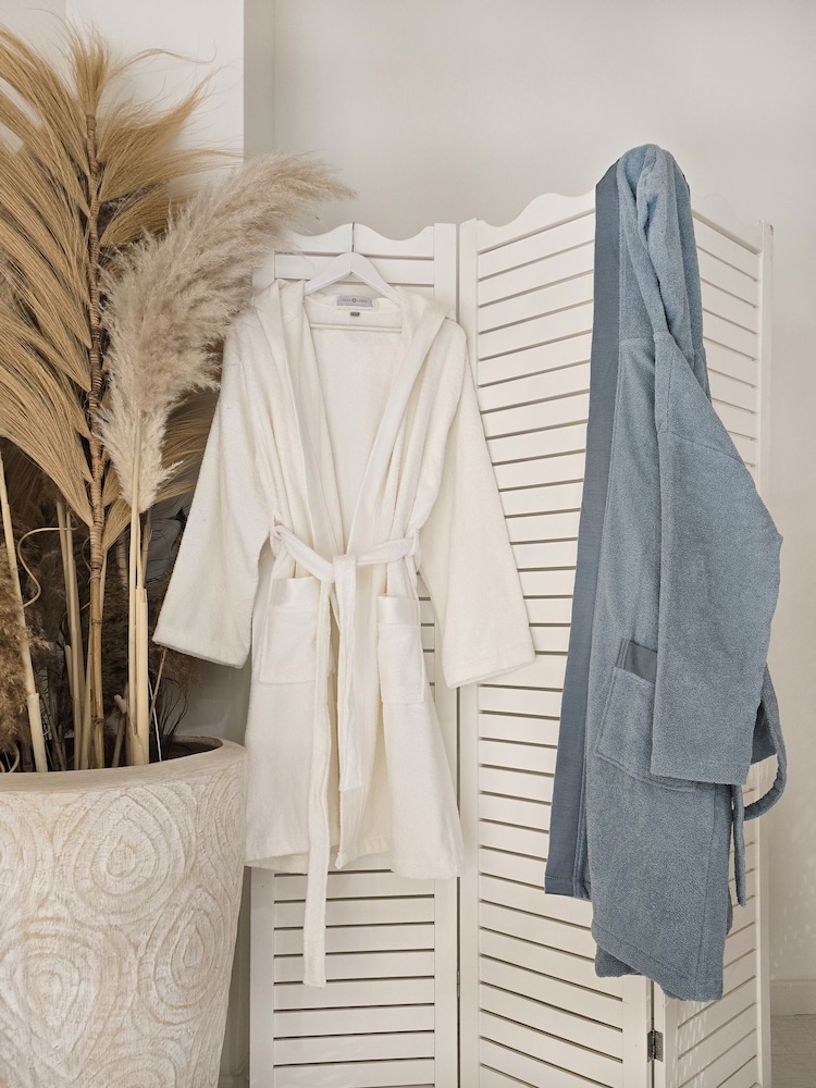 Casa Lusso Colourfull Even Turkish Cotton Hooded Bathrobe - 5的图像2｝