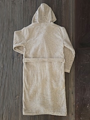 Casa Lusso Dark Ivy Quadro Oblique 100 Turkish Cotton Designer Hooded Bathrobe - Image 3 of 5