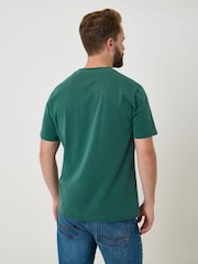 Saltwell Pine Green Garment Dye Cotton Jersey Crew Neck T-Shirt - Image 2 of 5