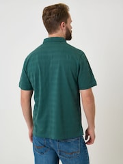 Saltwell Green Popcorn Stripe Short Sleeve Cotton Polo Shirt - Image 2 of 5