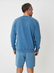 Saltwell Blue Crew Neck Cotton Sweatshirt - Image 2 of 4