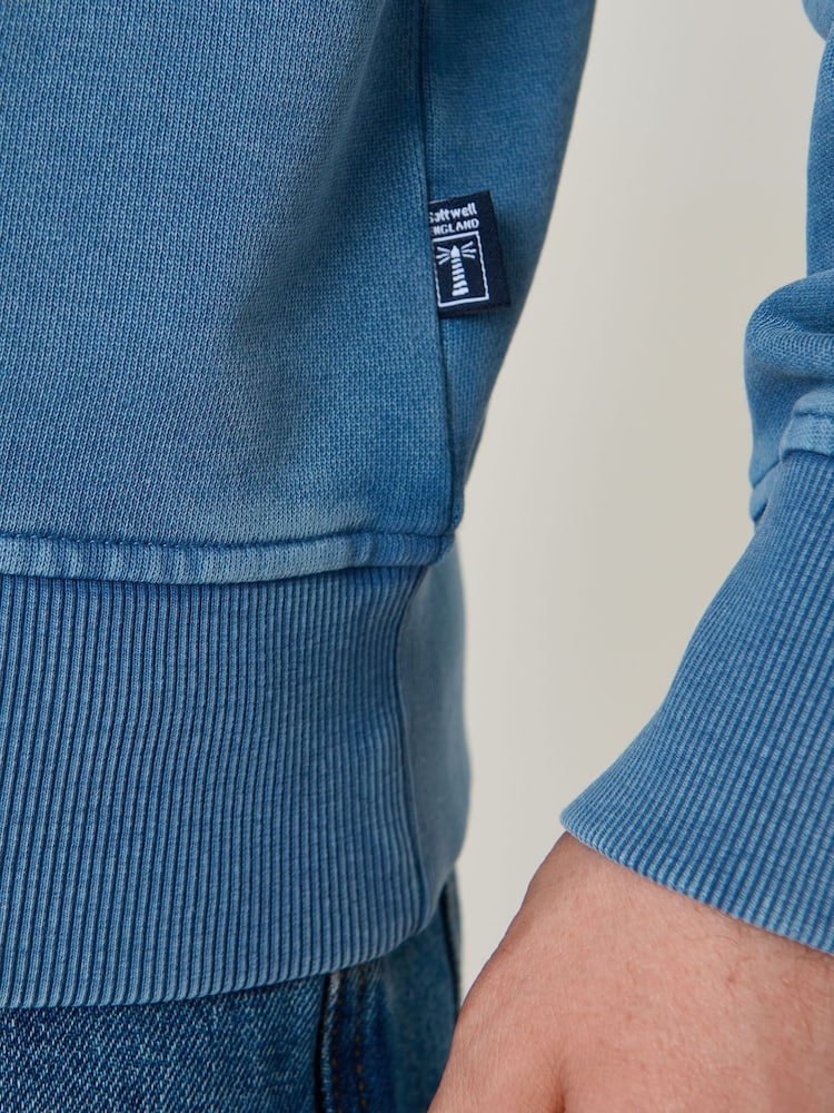 Azul - Saltwell Crew Neck Cotton Sweatshirt - Imagen 5 de 5
