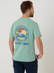 Saltwell Green Beach Vibes Print Cotton T-Shirt - Image 1 of 6