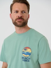 Saltwell Green Beach Vibes Print Cotton T-Shirt - Image 4 of 6