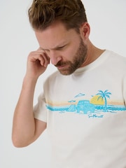 Saltwell Cream Beach Camp Print Cotton T-Shirt - Image 4 of 5
