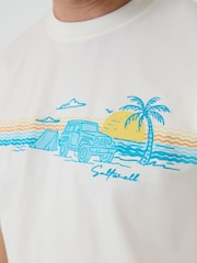 Saltwell Cream Beach Camp Print Cotton T-Shirt - Image 5 of 5