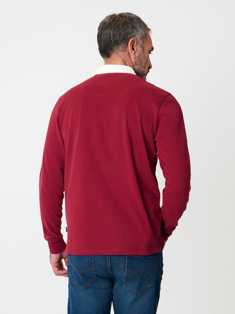 Saltwell Contrast Collar Cotton Long Sleeve Polo Shirt - Image 2 of 4