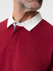 Saltwell Contrast Collar Cotton Long Sleeve Polo Shirt - Image 4 of 4