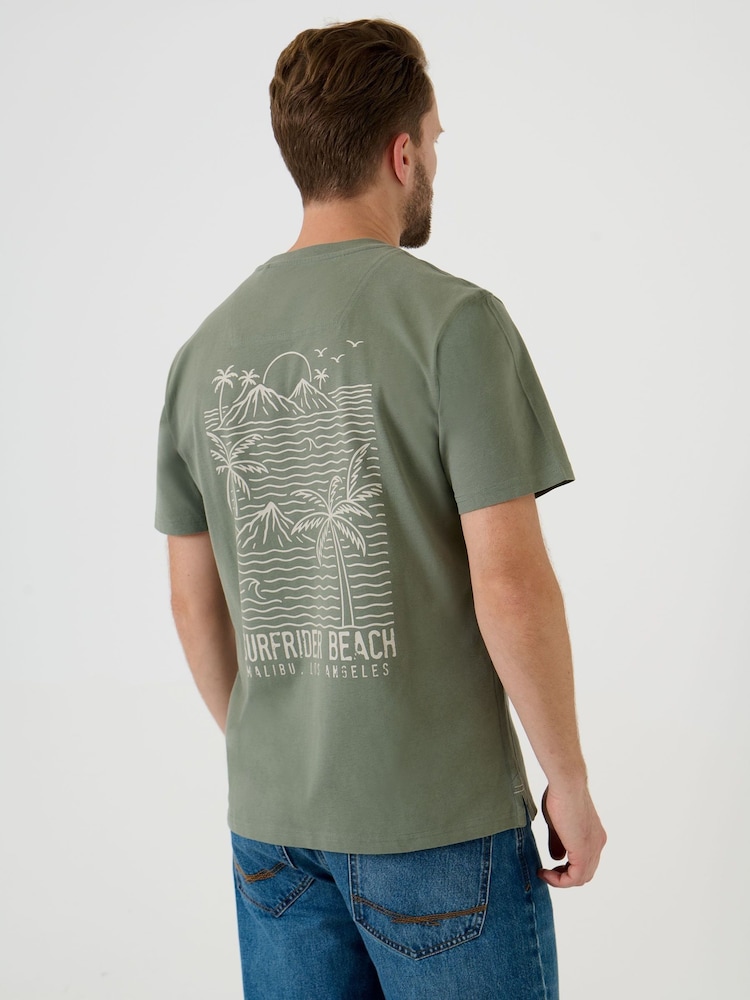 Saltwell Green Surfrider Beach Print Cotton T-Shirt - Image 1 of 6