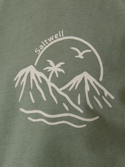 Saltwell Green Surfrider Beach Print Cotton T-Shirt - Image 5 of 6