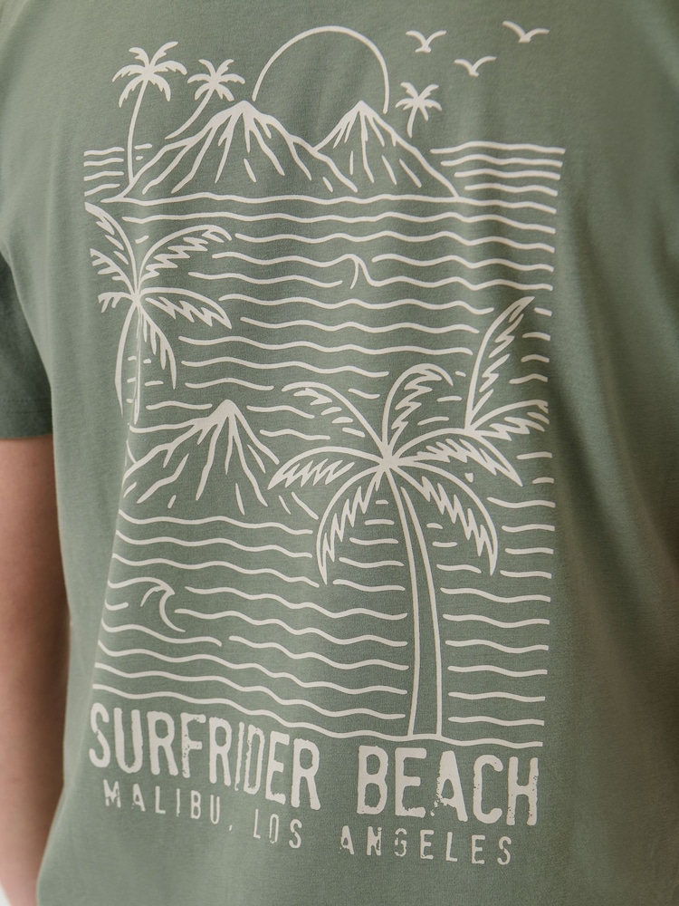 Saltwell Green Surfrider Beach Print Cotton T-Shirt - Image 6 of 6