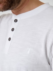 Saltwell White Peached Cotton Grandad T-Shirt - Image 5 of 5