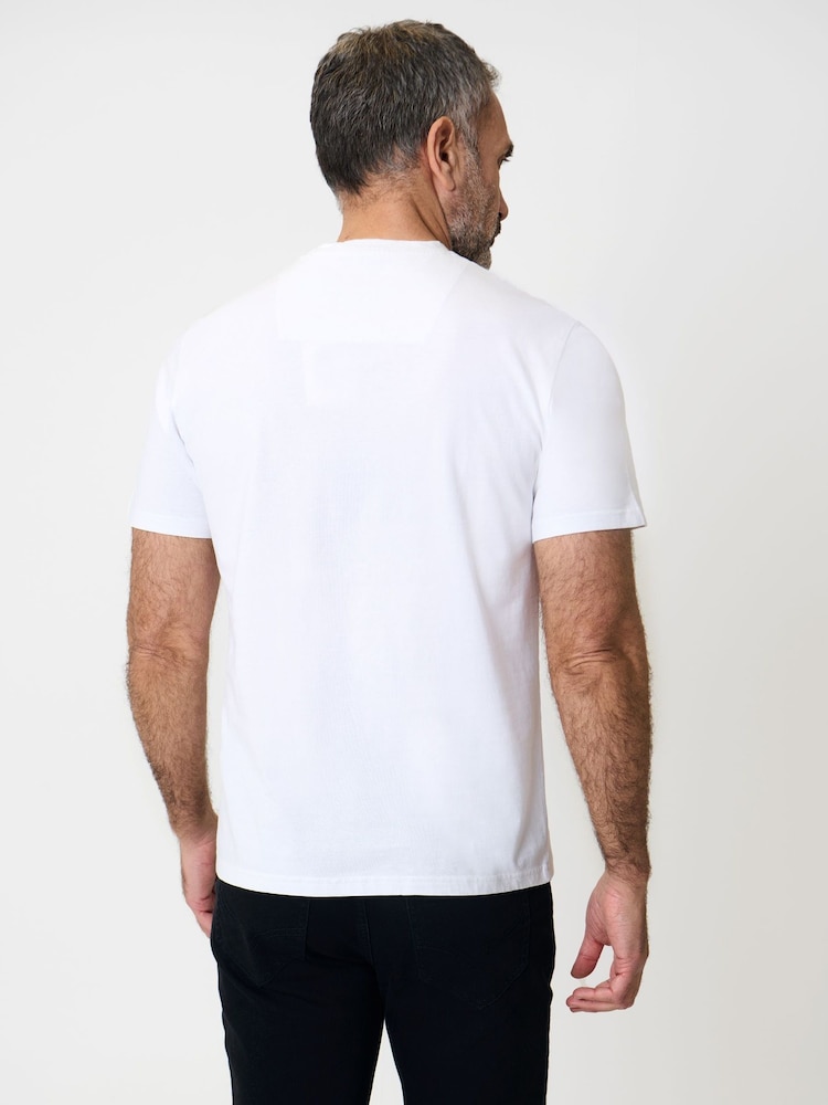 Saltwell White Garment Dye Cotton Jersey Crew Neck T-Shirt - Image 2 of 4