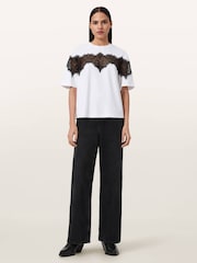 AllSaints White Lisa Lace T-Shirt - Image 2 of 7