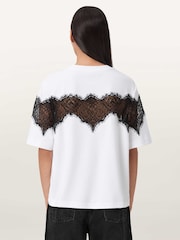 AllSaints White Lisa Lace T-Shirt - Image 3 of 7