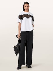 AllSaints White Lisa Lace T-Shirt - Image 4 of 7