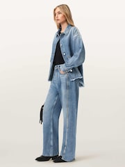 AllSaints Blue Frankie Stud Jeans - Image 1 of 9