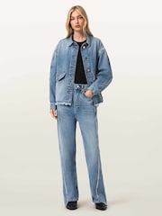 AllSaints Blue Frankie Stud Jeans - Image 3 of 9