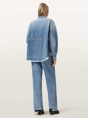 AllSaints Blue Frankie Stud Jeans - Image 7 of 9