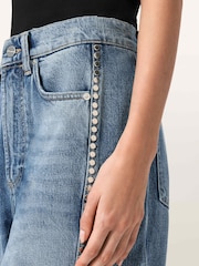 AllSaints Blue Frankie Stud Jeans - Image 8 of 9